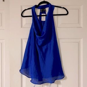 Silky royal blue sleeveless top large